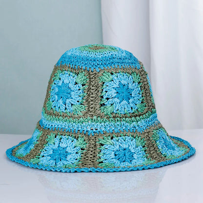 Wide Brim Foldable Summer Straw Bucket Hat