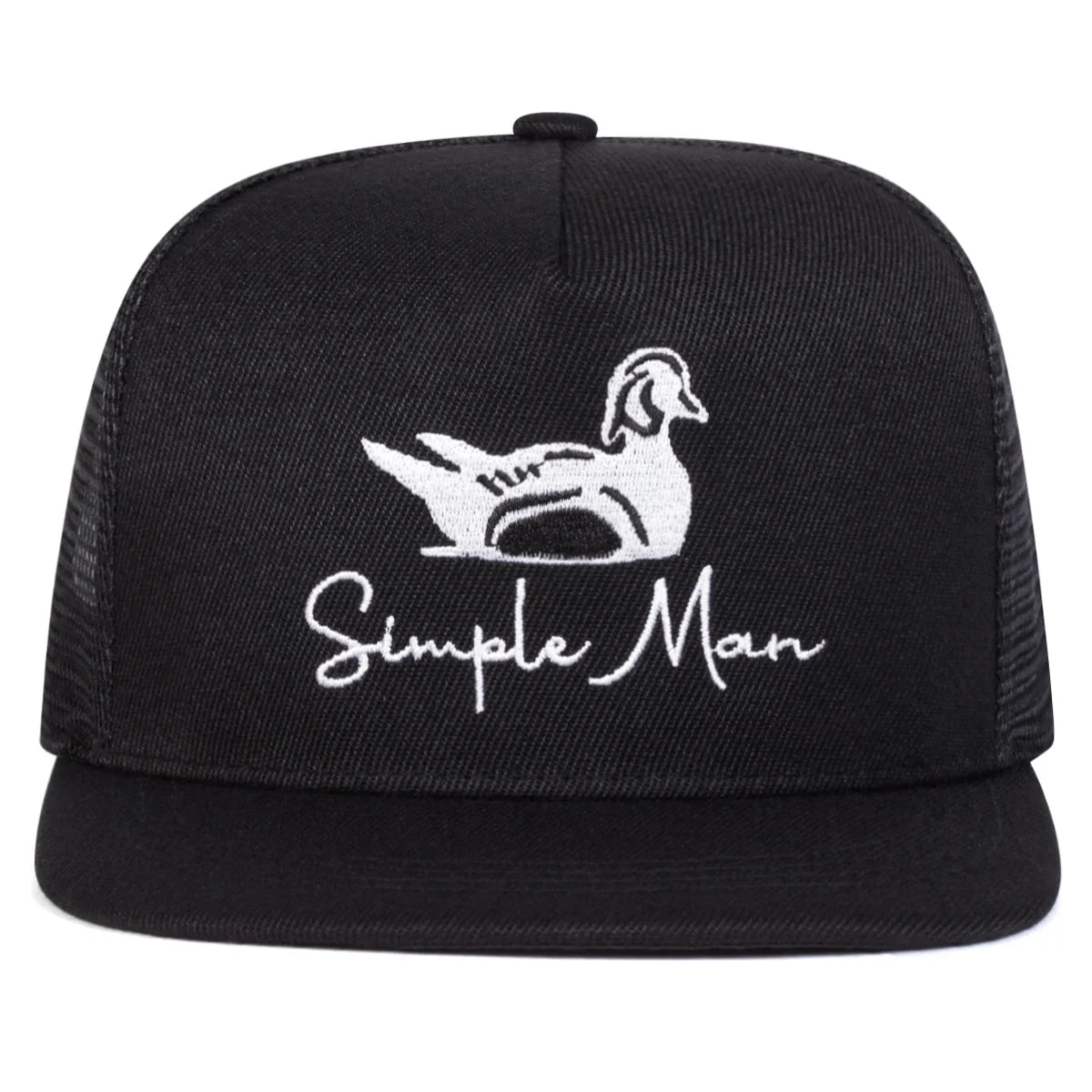 Unisex Simple Man Embroidered Mesh Snapback Cap