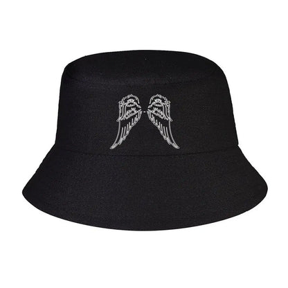 Angel Wings Line Art Graphic Winter Style Bucket Hat