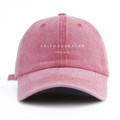 Faith Over Fear Washed Retro Dad Baseball Cap