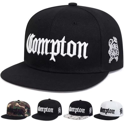 Unisex Compton Embroidery Hip Hop Snapback Cap