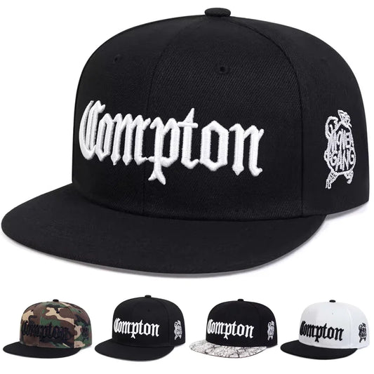 Unisex Compton Embroidery Hip Hop Snapback Cap