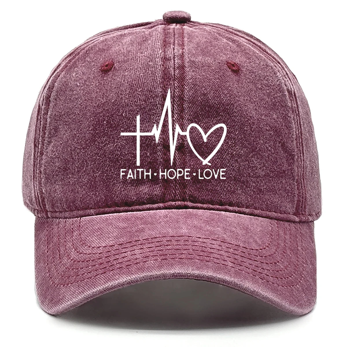 Faith Hope Love Print Adjustable Baseball Cap
