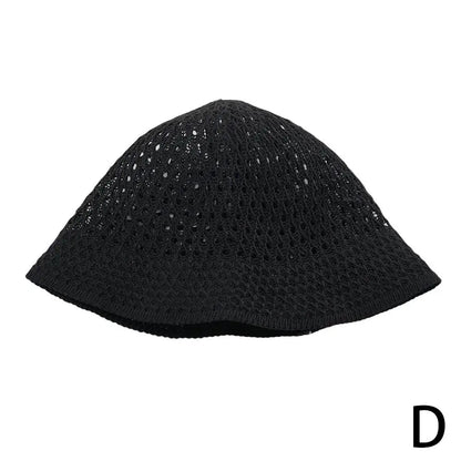 Summer Breathable Hollow Knitted Crochet Bucket Hat