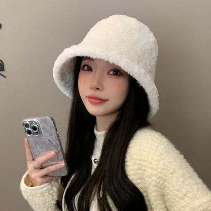 Women's Plush Fur Bucket Hat