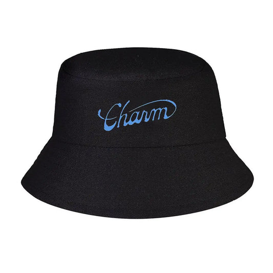 Charm Blue Cursive Text Winter Style Bucket Hat