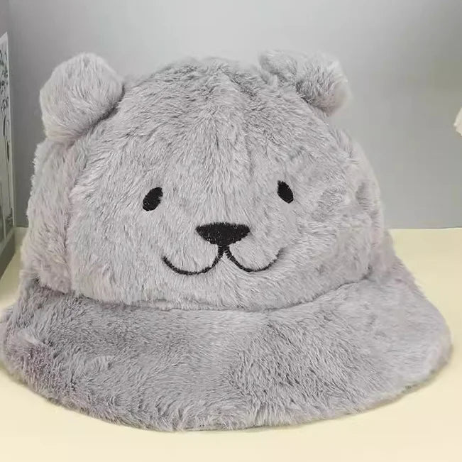 Cute Bear Plush Winter Bucket Hat