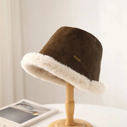 Korean Faux Fur Winter Bucket Hat