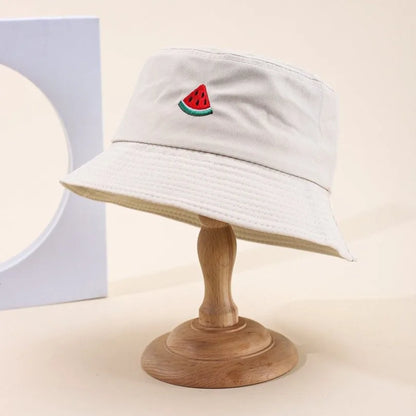 Embroidered Watermelon Pattern Foldable Bucket Hat