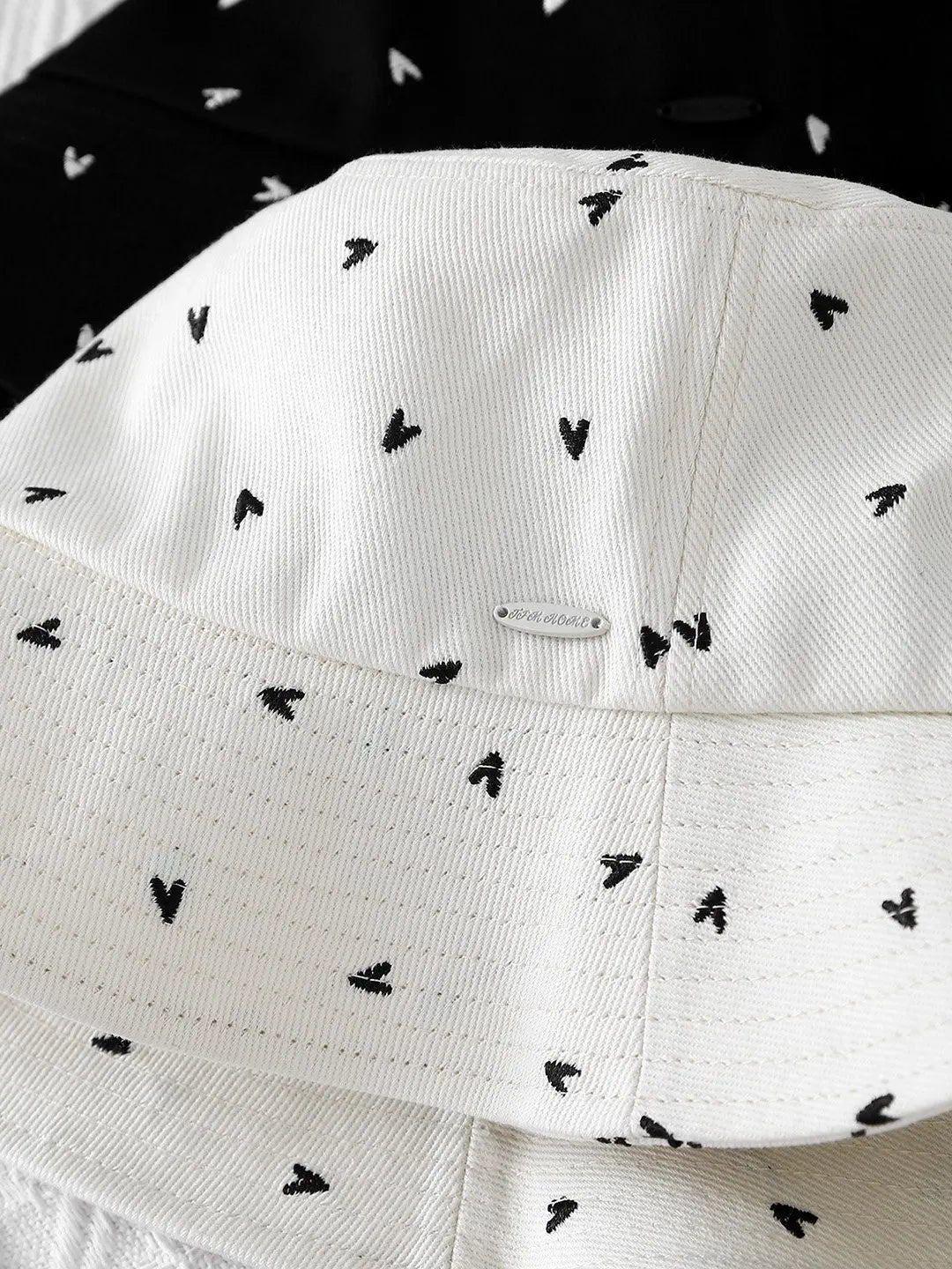 Heart Pattern Foldable Spring Autumn Bucket Hat for Women