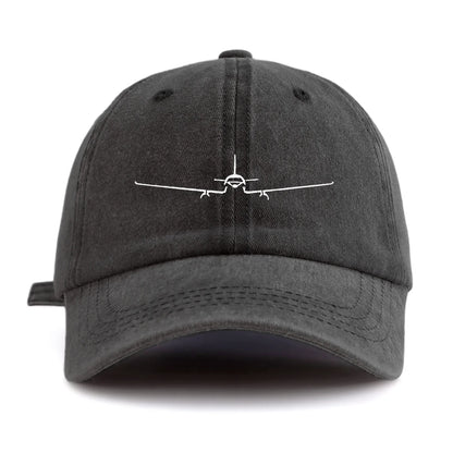 Airplane Print Washed Retro Adjustable Baseball Cap