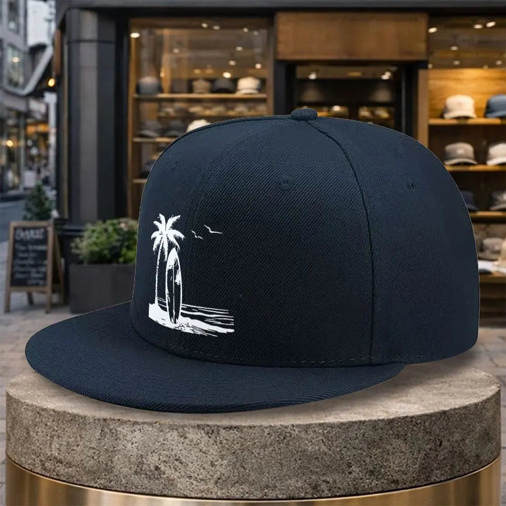 Palm Tree Surfboard Streetwear Adjustable Snapback Cap
