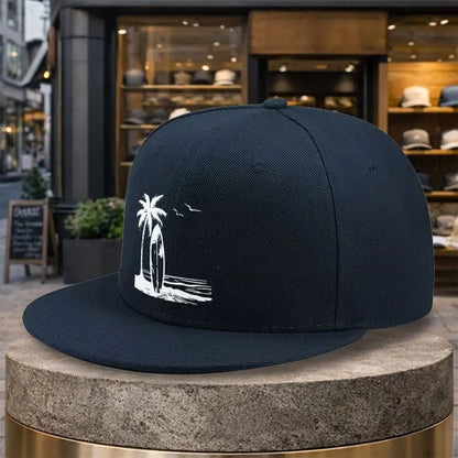 Palm Tree Surfboard Streetwear Adjustable Snapback Cap
