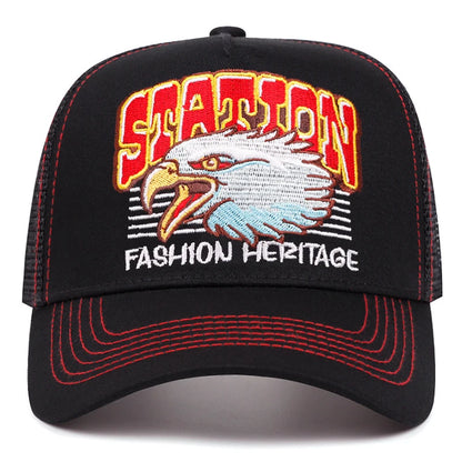 Station Eagle Head Mesh Hip Hop Baseball Cap