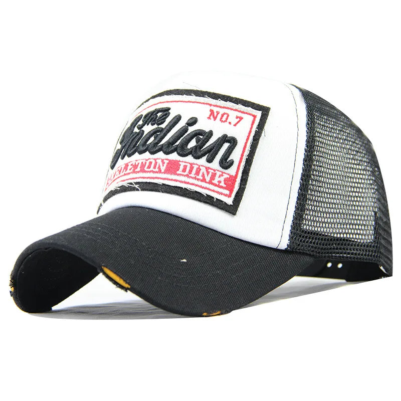 Letter Embroidery Mesh Trucker Cap Streetwear Unisex