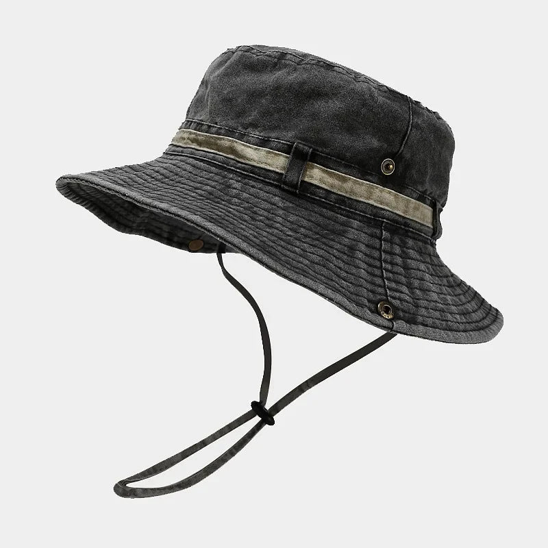 Solid Cotton Unisex Travel Bucket Hat