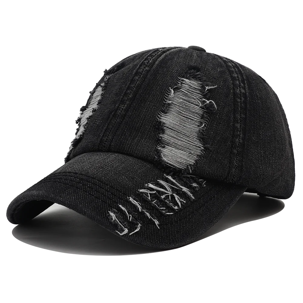 Solid Washed Denim Baseball Cap