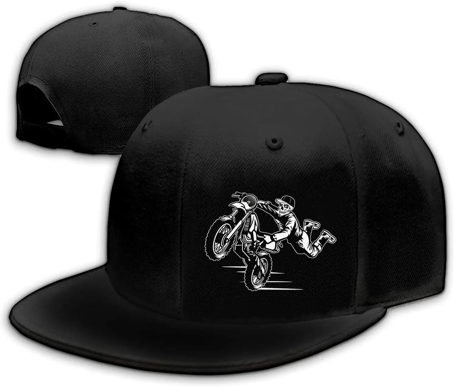 Motorcycle Funny Black Snapback Cap