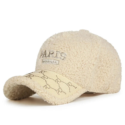 Korean Fleece Curved Brim Baseball Cap