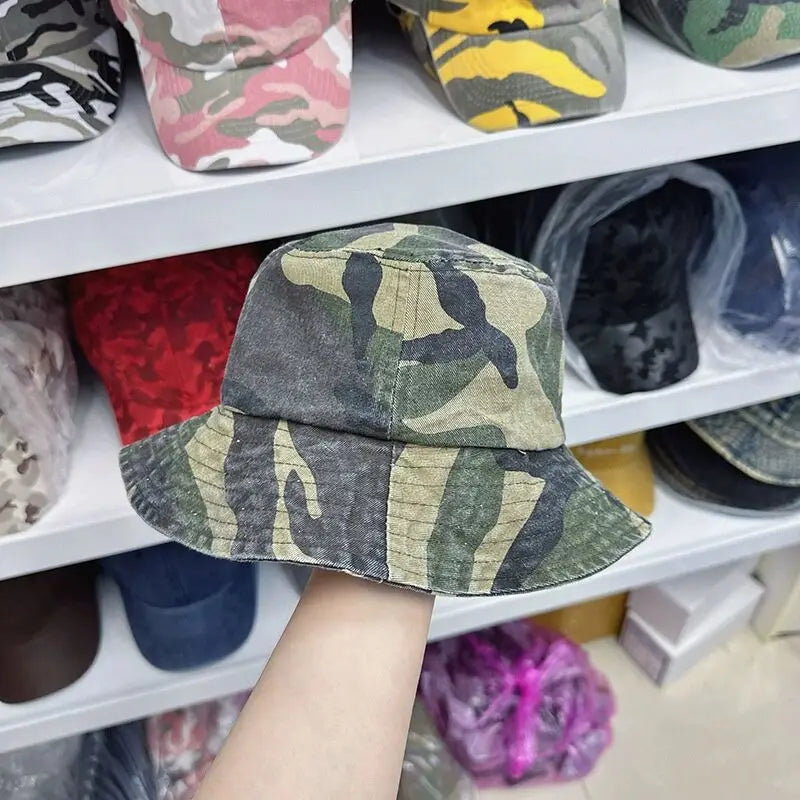 New Washed Cotton Camouflage Bucket Hat