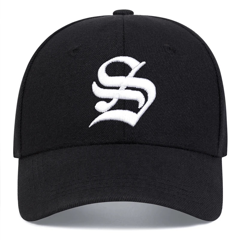 Unisex Gothic S Letter Embroidery Side AR SPORT Baseball Caps
