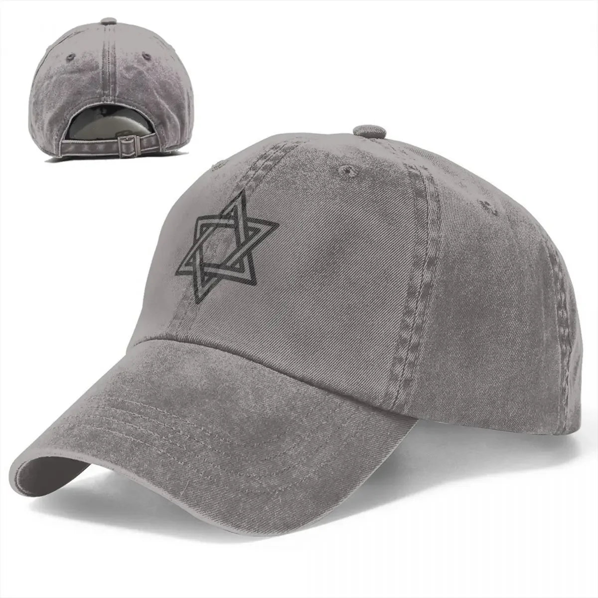 Happy Hanukkah Star of David Denim Baseball Cap