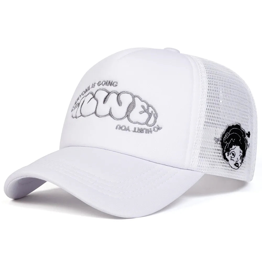 Fashion Letter Embroidery Mesh Unisex Baseball Cap