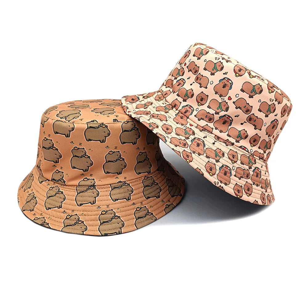 Cartoon Capybara Bucket Hat