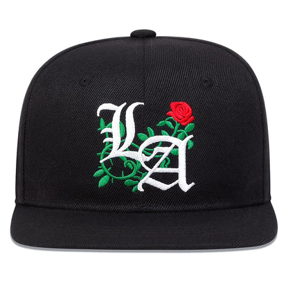 Unisex LA Rose Embroidery Hip-hop Hats