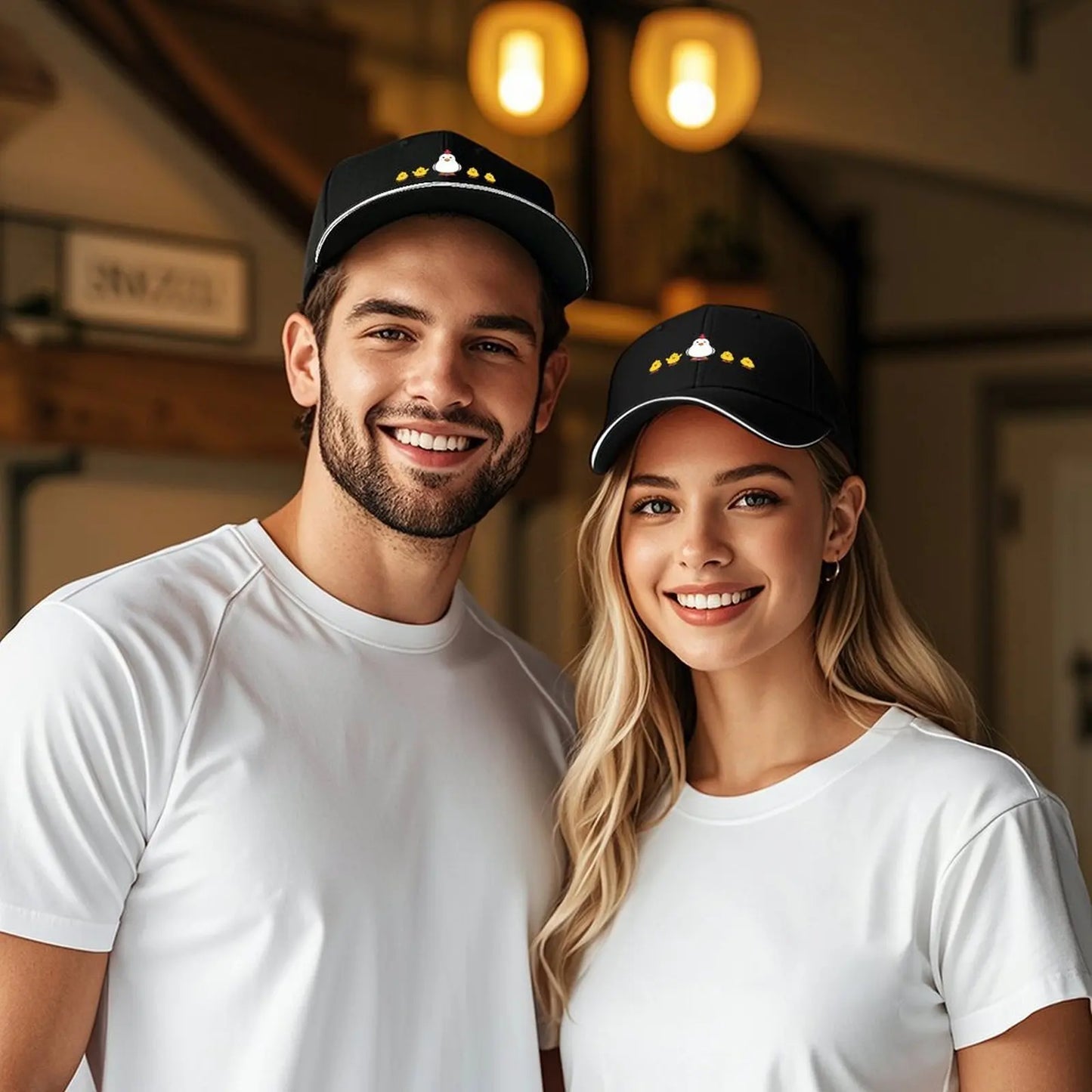 Hen and Chicks Printed Baseball Hat