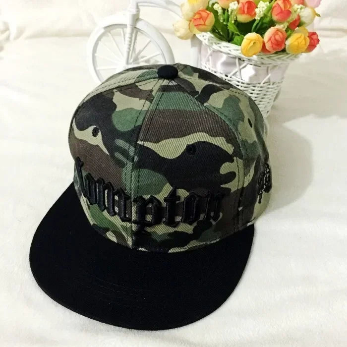 Unisex Compton Embroidered Hip Hop Snapback Cap