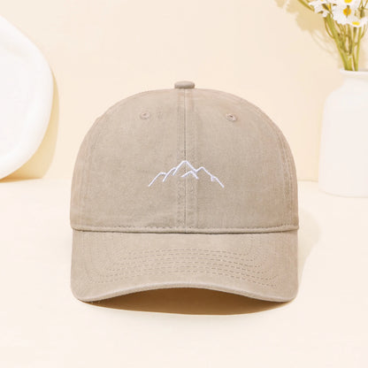 Retro Washed Mountain Embroidered Duckbill Cap