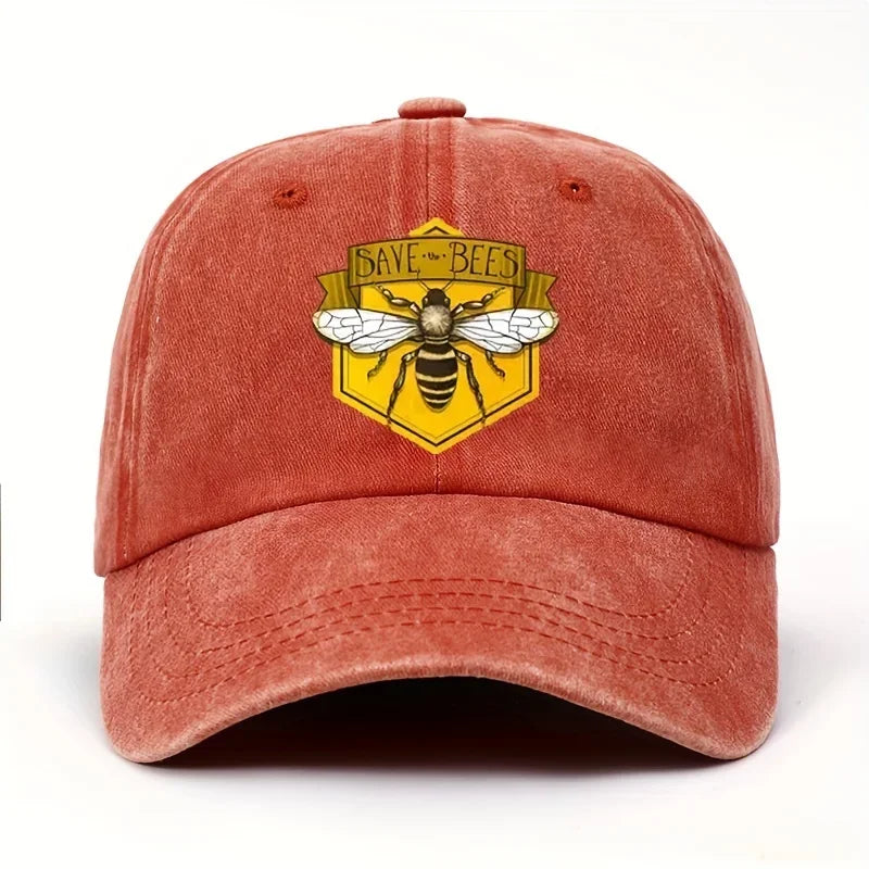 Bee Printed Adjustable Outdoor Sun Protection Baseball Cap