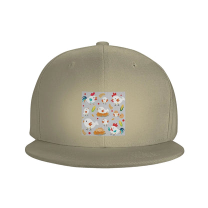 Cute Chicken Family Cartoon Casual Snapback Cap