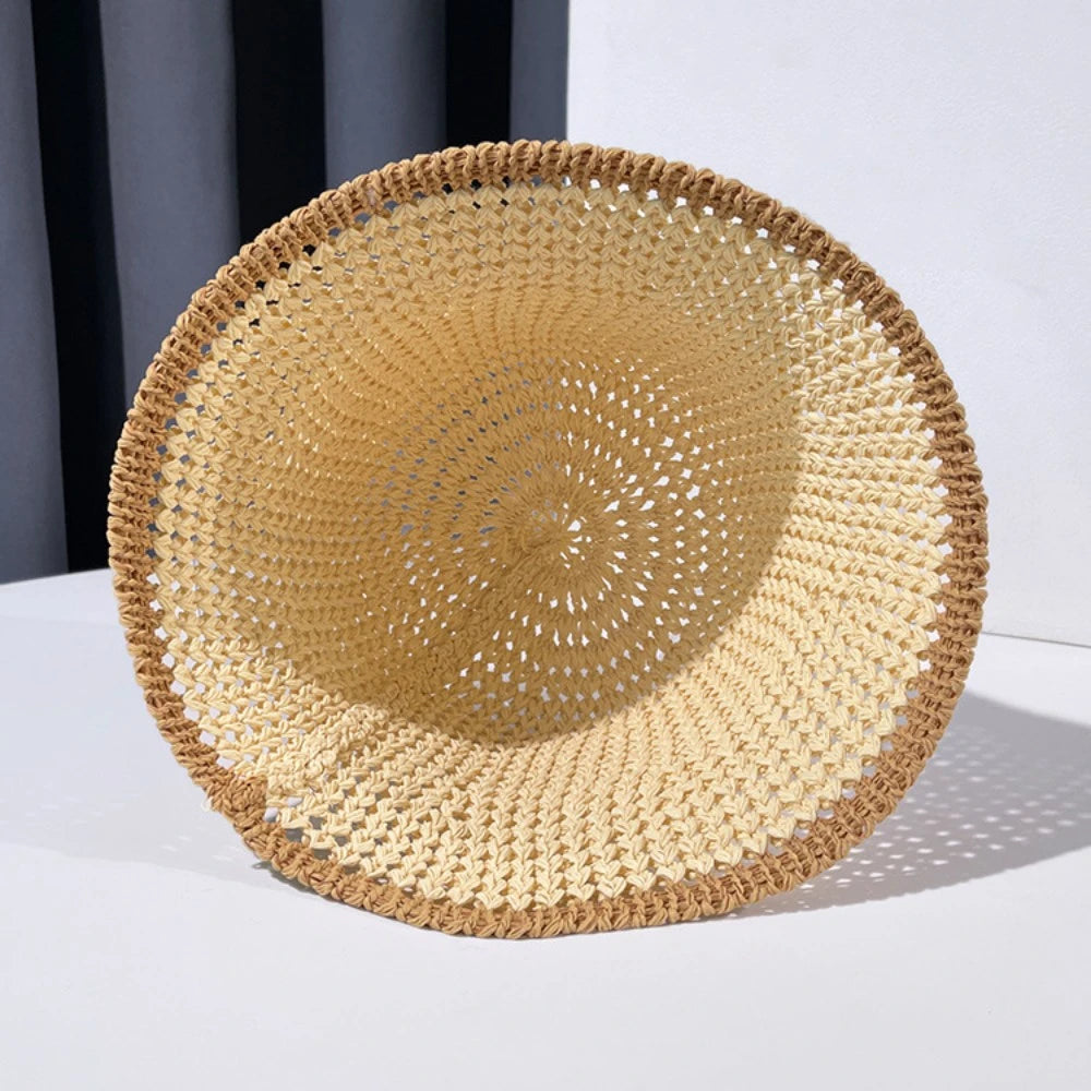 Japanese Style Simple Foldable Braid Women Bucket Hat