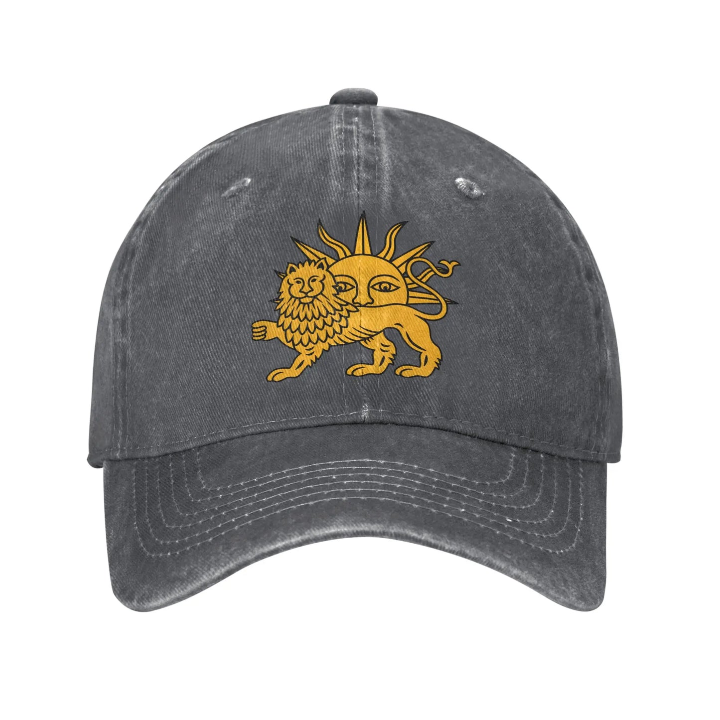 Iran Lion Sun Washed Trucker Baseball Cap