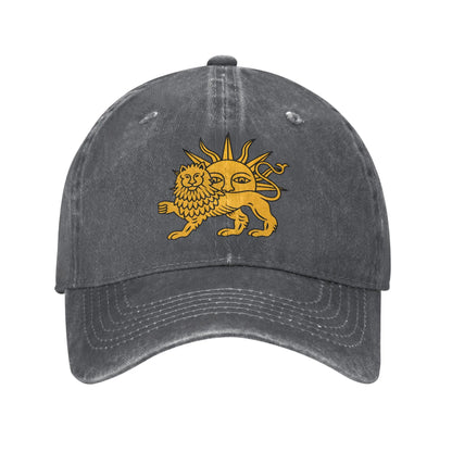 Iran Lion Sun Washed Trucker Baseball Cap