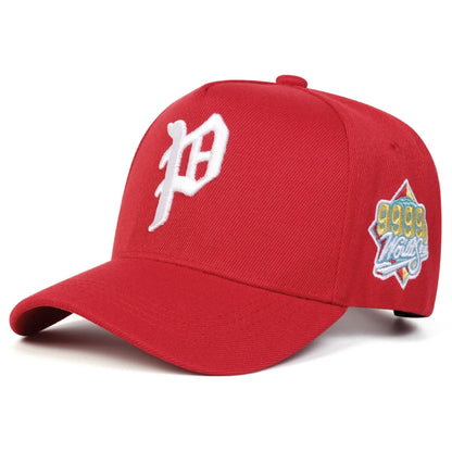 Unisex Gothic P Letter Embroidery Casual Baseball Cap