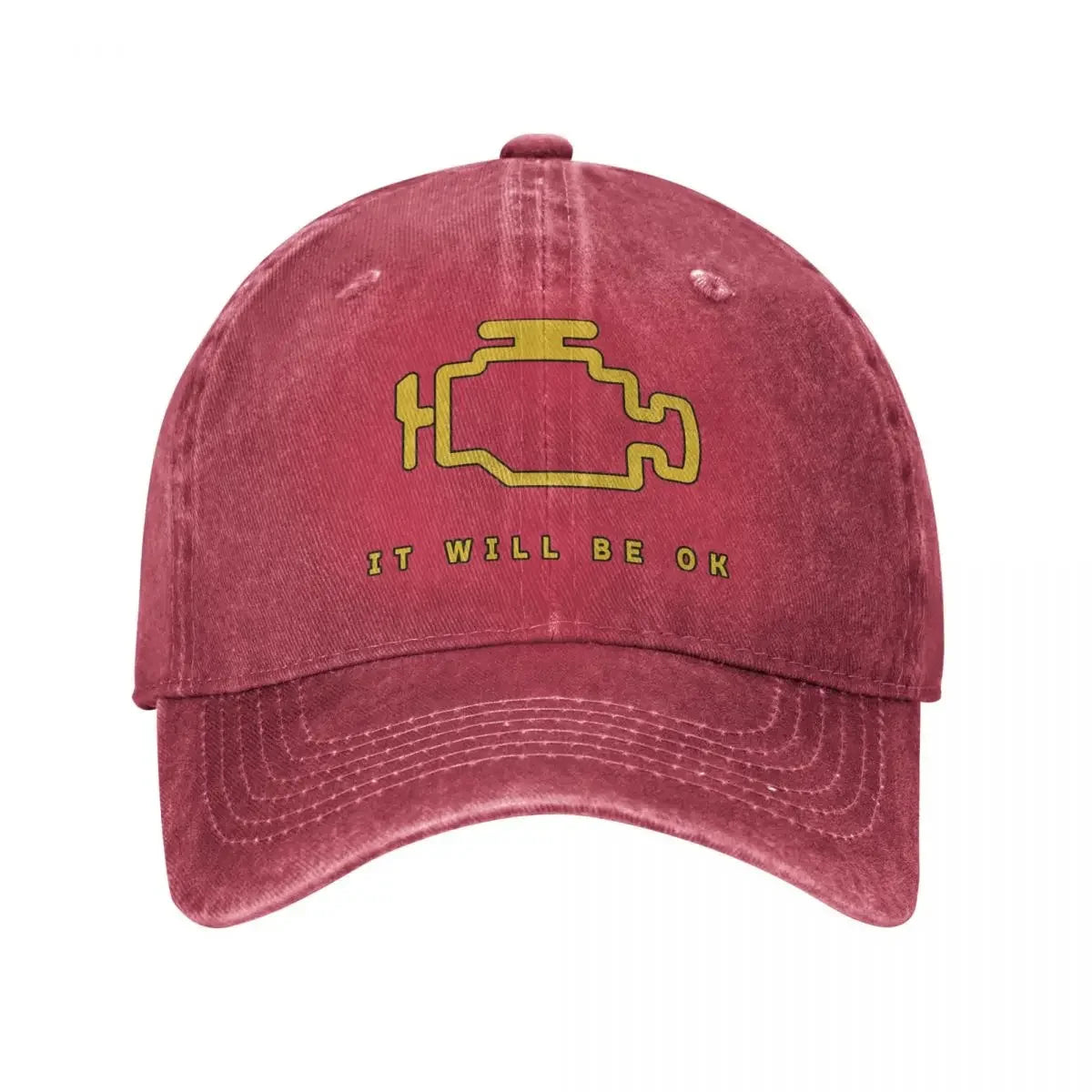 Mechanic Check Engine Light Washed Baseball Cap