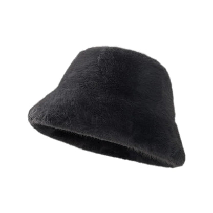 Faux Fur Winter Bucket Hat with Ear Protection