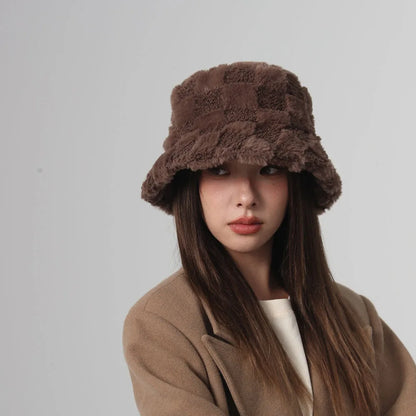 Leopard Fur Plush Bucket Hat