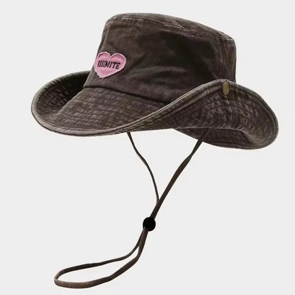 Japanese Retro Washed Cowboy Bucket Hat
