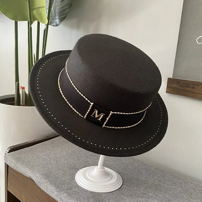French Hepburn Pearl Flat Top Bucket Hat