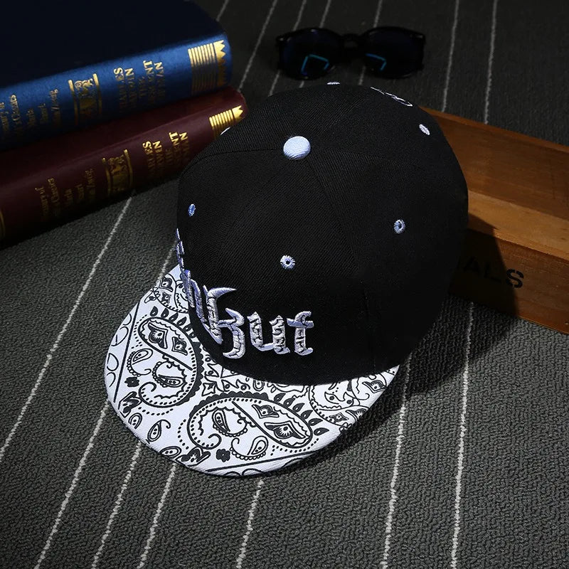 Unisex Korean Letter Flat Brim Cap