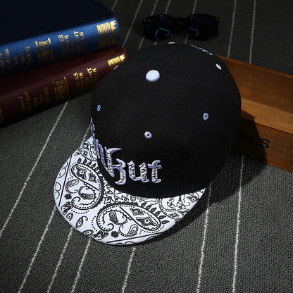 Unisex Korean Letter Flat Brim Cap