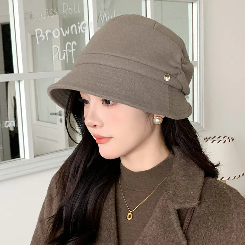 Soft Brim Metal Label Fashion Bucket Hat