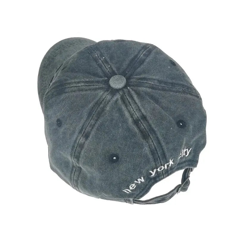 Unisex Vintage “New York” Embroidered Washed Baseball Cap