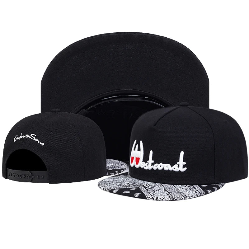 Unisex Cashew Flower Print Flat Brim Hip Hop Baseball Cap