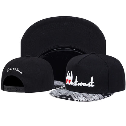 Unisex Cashew Flower Print Flat Brim Hip Hop Baseball Cap