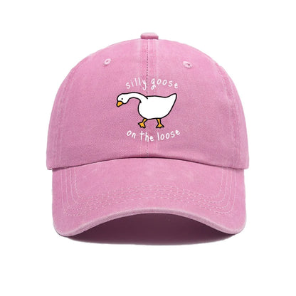 Big Goose Print Soft Top Baseball Cap